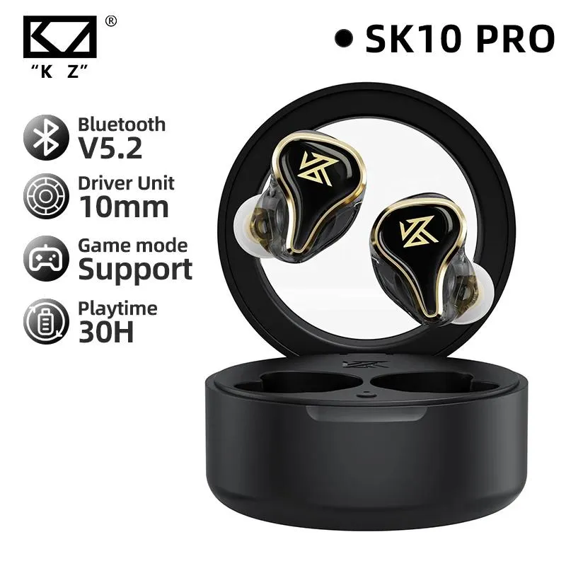 ヘッドフォンKZ SK10 Pro True Wireless Headset Bluetooth Sport Earphone Hifi Stereo Bass in Earbuds Low LaTency HeadPhone HD Microphone