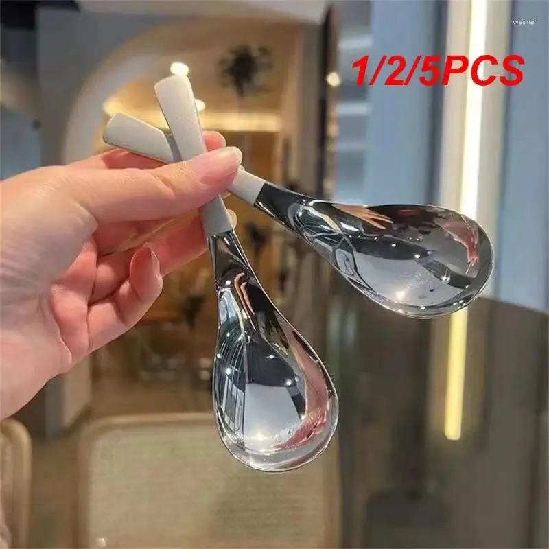 Spoons 1/2/5PCS Ins Stainless Steel Korea Soup Home Kitchen Ladle Capacity Gold Silver Mirror Polished Flatware For Coffee