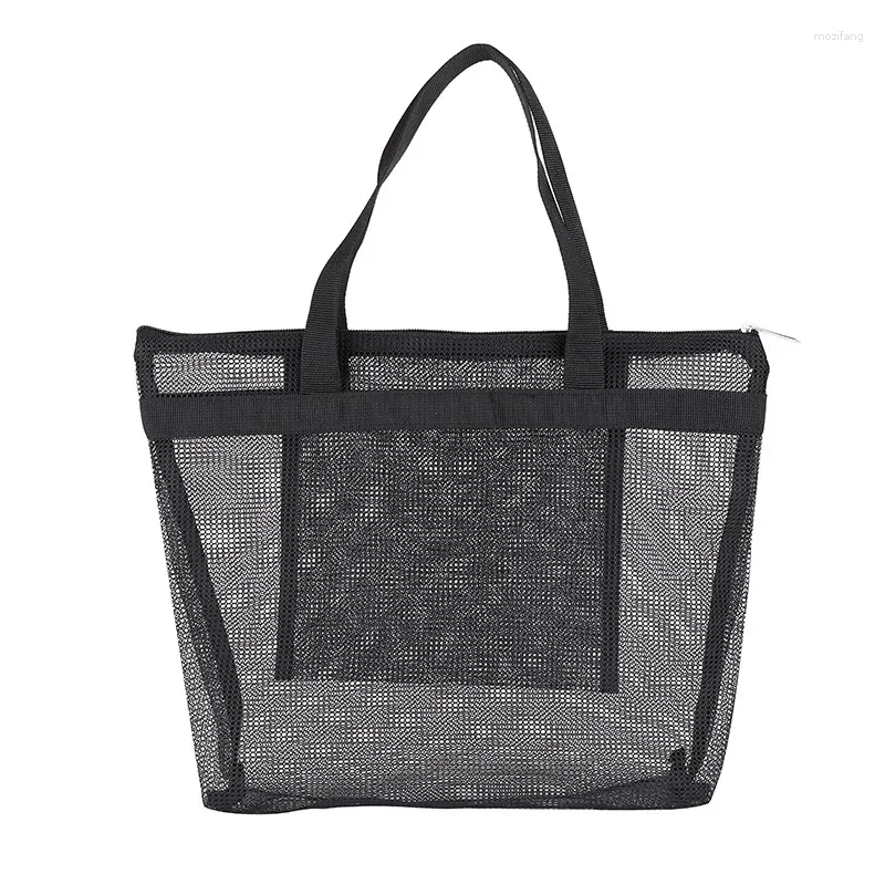 Bolsas de almacenamiento Bolsa de ducha de malla Tote portátil de secado rápido con bolsillo con cremallera Organizador de baño liviano Dormitorio universitario Baño Natación Playa