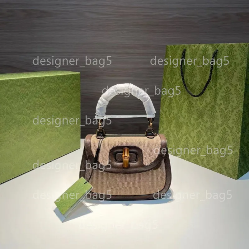 10a bambu handväska bambu1947 designer tygväskor kvinnor mini axel väska brev jacquard duk och äkta läder liten väska