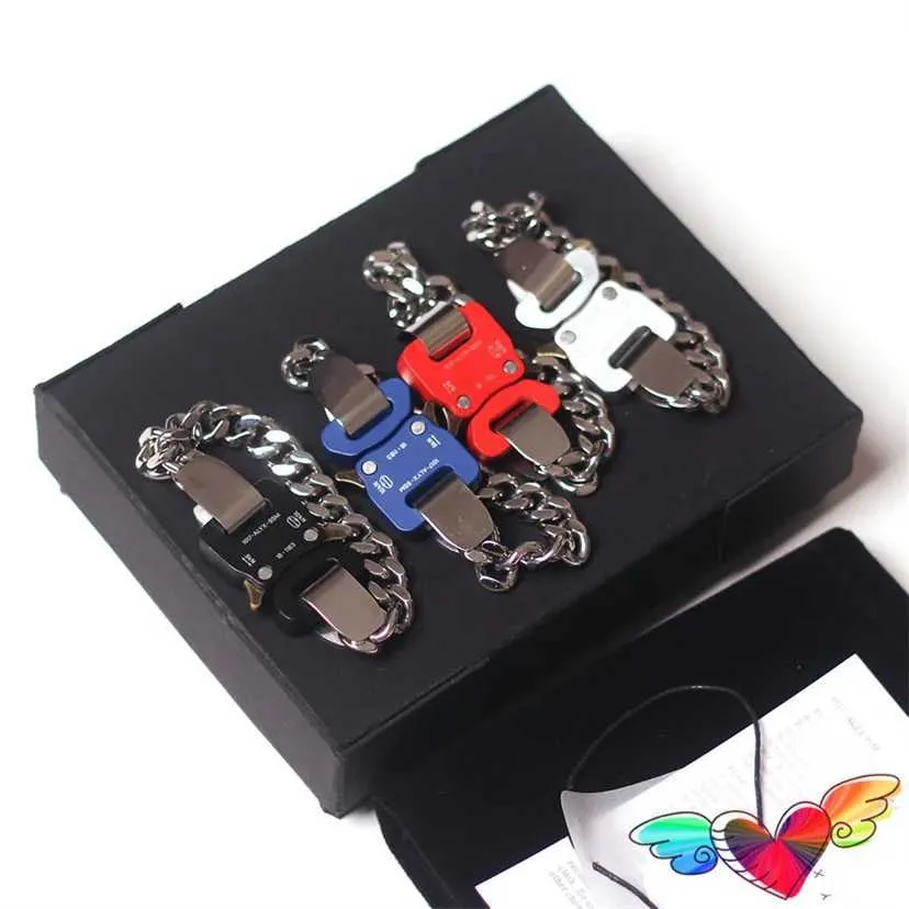 Charm Bracelets Multi Color Buckle ALYX Bracelets Men Women Stainless Steel 1017 ALYX 9SM Bracelet High Quality Metal Link Chain Accessories J240118