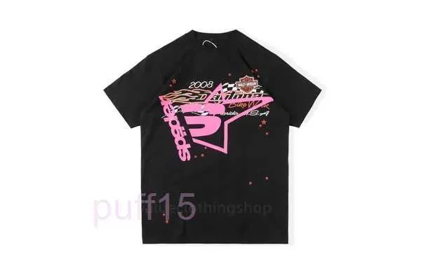 Mężczyzn T Shirt Pink Young Thug Sp5der 555555 MANS KOBIETA WYBÓR PIENIOWA DRUKOWANIE PÓŁNOCNY PRZEWODNIK THIRT TOP TEE CFMK DZCW