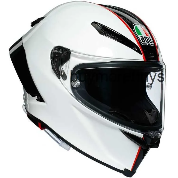 Casco de motocicleta de cara completa abierto Agv Pista Gprr azul hielo fibra de carbono pista anticaída edición limitada casco completo camaleón K4CQ