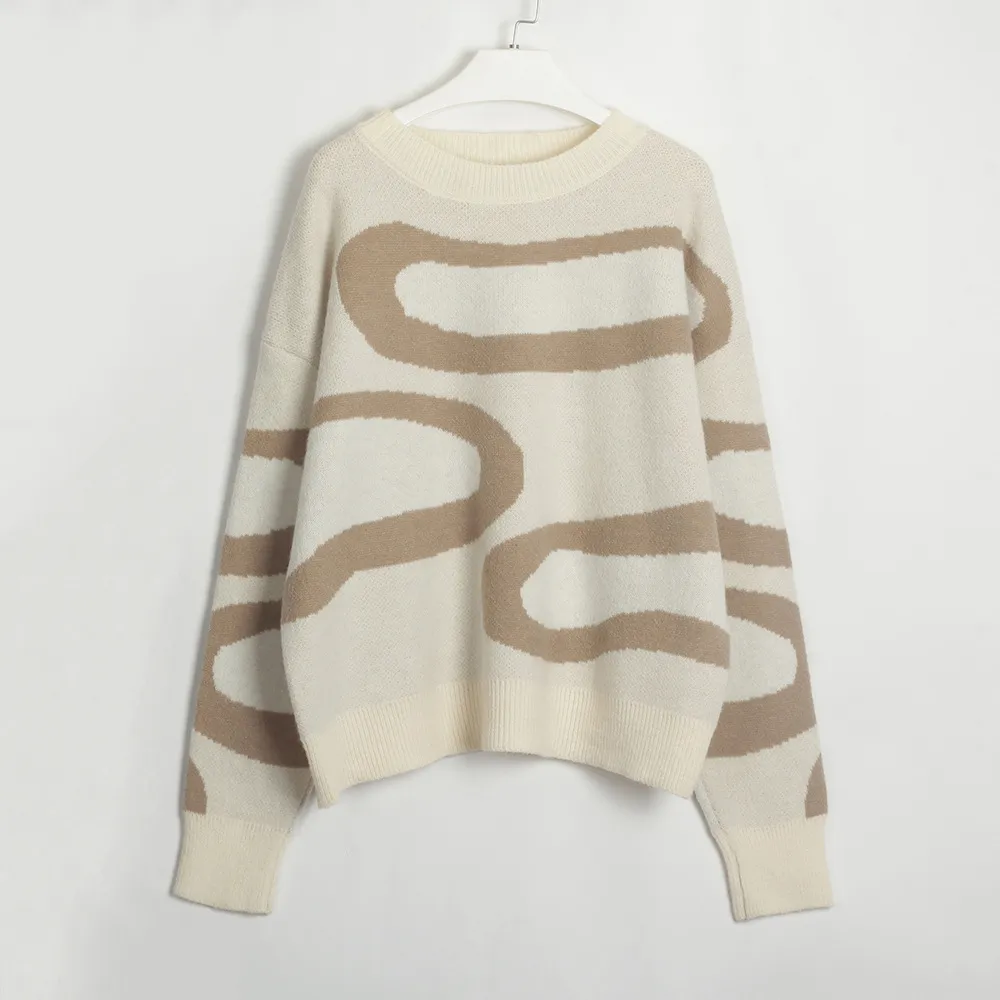 Women`s Sweaters Hot Sale Contrasting Irregular Clouds Sweater Sweater