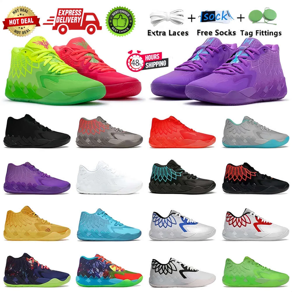 Designerschoenen Lamelo Ball Shoes Mb.01 Lo Heren Basketbalschoen Rick Rood Groen En Morty Galaxy Paars Blauw Grijs Zwart Queen Buzz City Melo Sportschoen