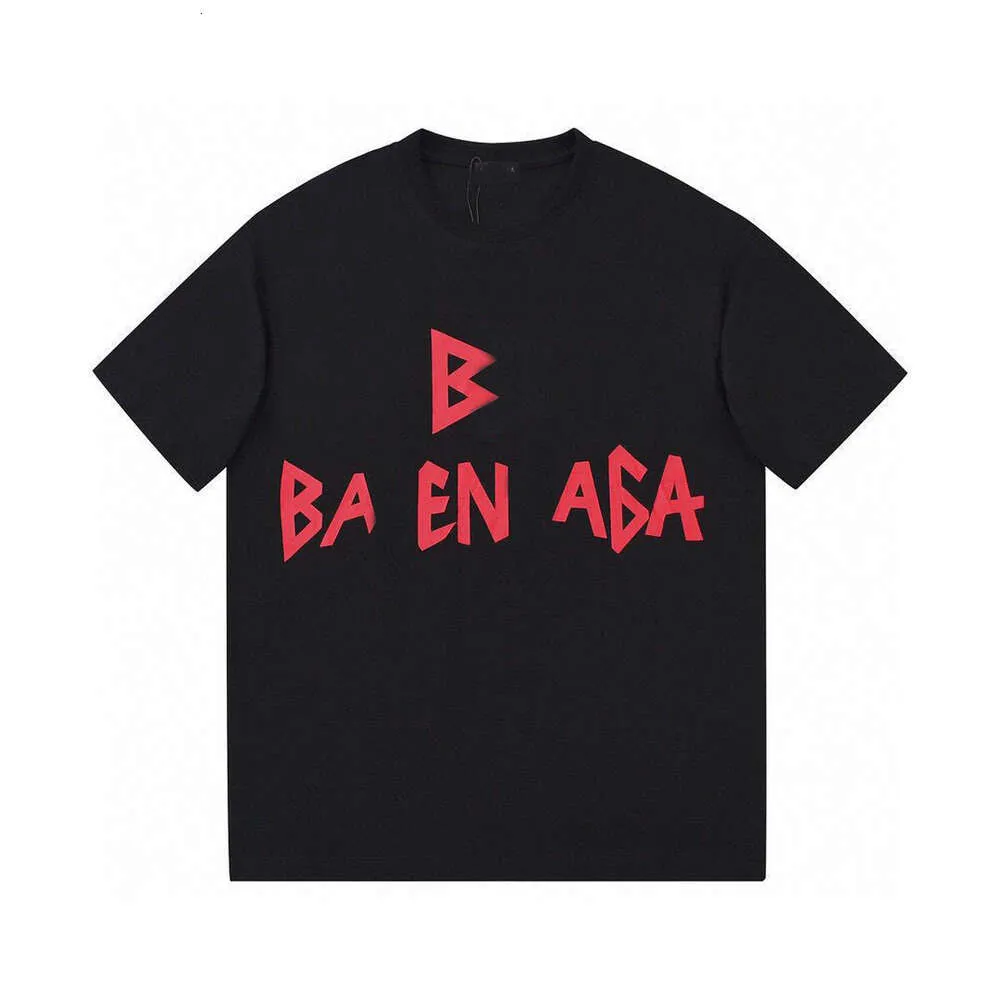 Moda casual Balencigas clássico Designer de luxo verão clássico vermelho estampado letras T-shirt para homens e mulheres casais o mesmo algodão camisa fashion tudo-em-um