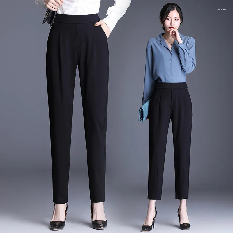 Женские брюки M-6XL, модный костюм, свободные весенне-осенние повседневные профессиональные женские брюки, тонкие брюки-карандаш для мам