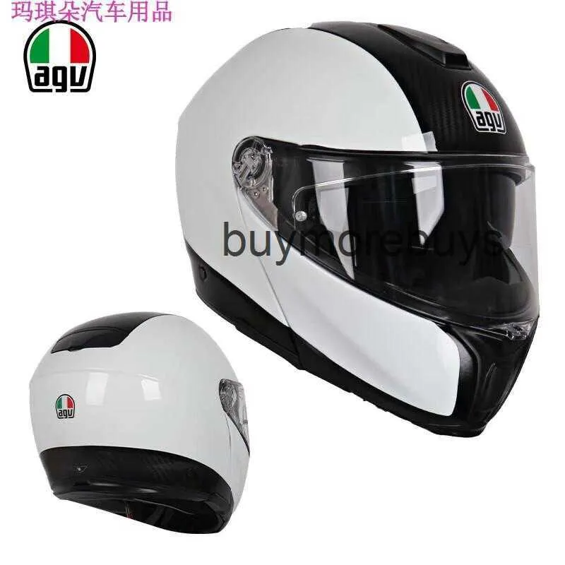 Casque de moto intégral ouvert Agv casque léger en fibre de carbone pour hommes et femmes équitation casque de moto antibuée toutes saisons universel I9DK