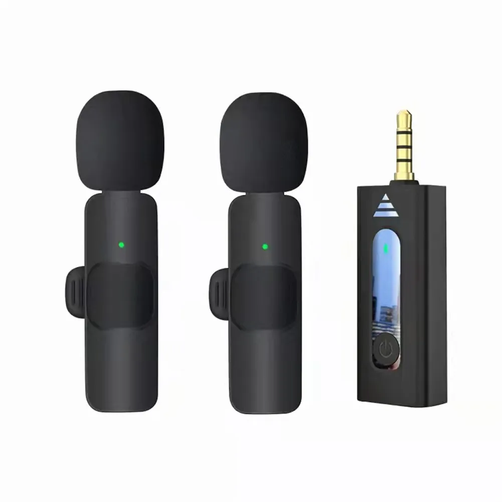 Wireless 3.5mm Lavalier K35 Microphone Omnidirectional Condenser Mic for Camera Speaker Smartphone Recording Mic Noise Reduction