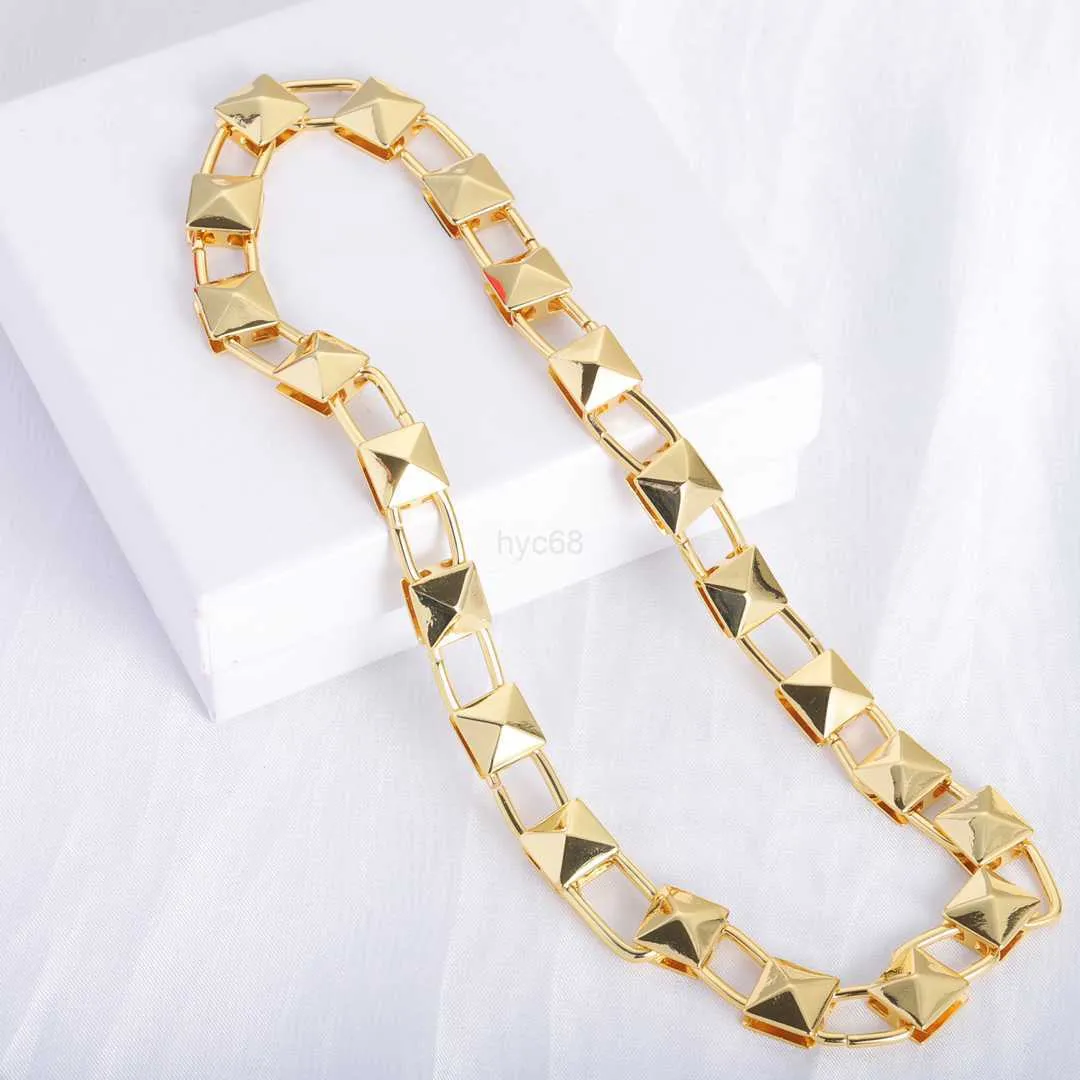 Łańcuchy Nowy naszyjnik z nitu złoty dla kobiet męski łańcuch ze stali nierdzewnej moda luksusowa modna modna bajka v biżuteria wysokiej jakości klasyczny choker