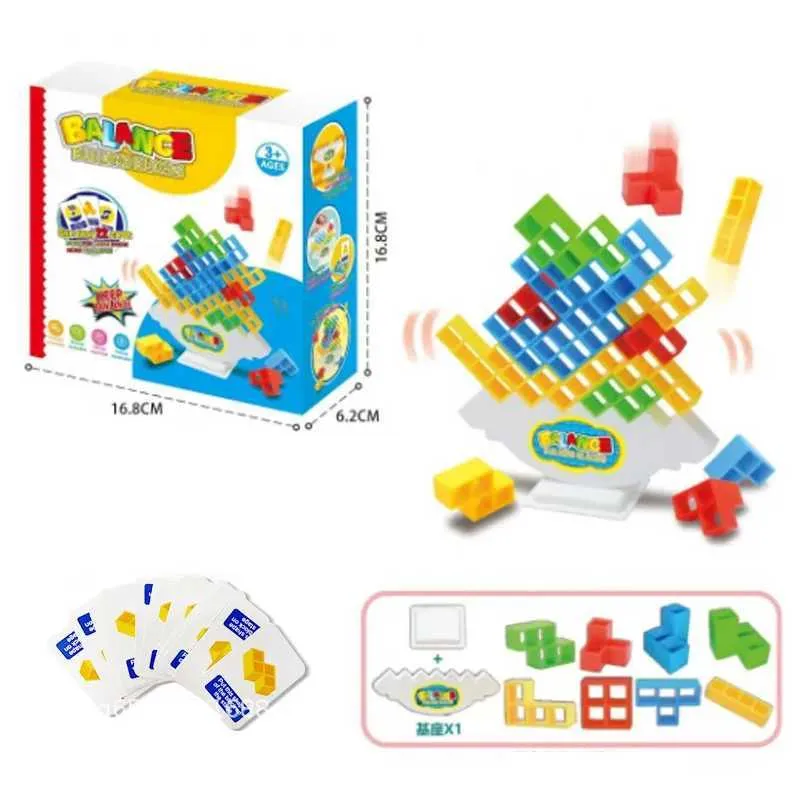 Sortera häckning leksaker Tetra Tower Game Stacking Stack Building Block Balance Puzzle Board Assembly Bricks Education Toys for Children Adults