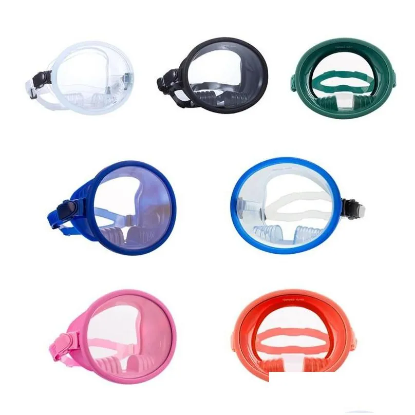 Máscaras de mergulho Snorkelling Máscara Anti Vazamento Fl Face Snorkel Set 180 Vista Panorâmica Profissional Clássico Rodada Equipamento de Mergulho Ma Drop Deli Dhymm