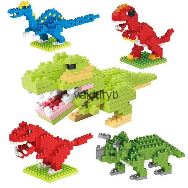 Blocs Mini blocs de construction en diamant dinosaure modèle Animal tyrannosaure Rex Triceratops Miniature assemblé jouets enfants cadeaux éducatifsvaiduryb