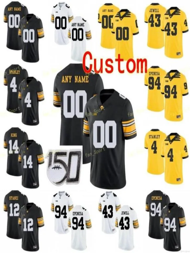 College Jerseys Iowa Hawkeyes 43 Josey Jewell 87 Noah Fant 46 George Kittle 5 Oliver Martin 95 Cedrick Lattimore Custom Football Stitched5807222