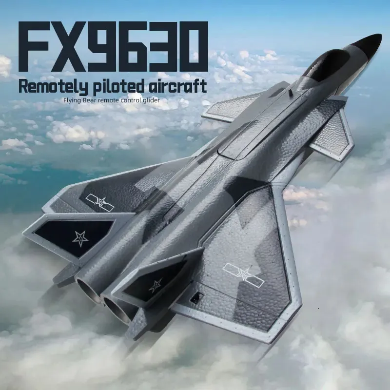 FX9630 RC Plane J20 Fighter Remote Control Airplane Anti-collision Soft Rubber Head Glider with Culvert Design Aircraft RC Toys 240117