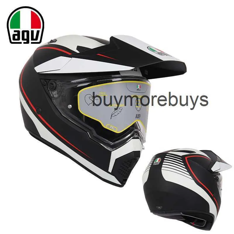 Full Face Open Agv Motorcycle Helmet Ax Carbon Fiber Off Road Rally Helmet Full Cover Motorcycle Men's and Women's Racing Helmet Four Seasons FSO1