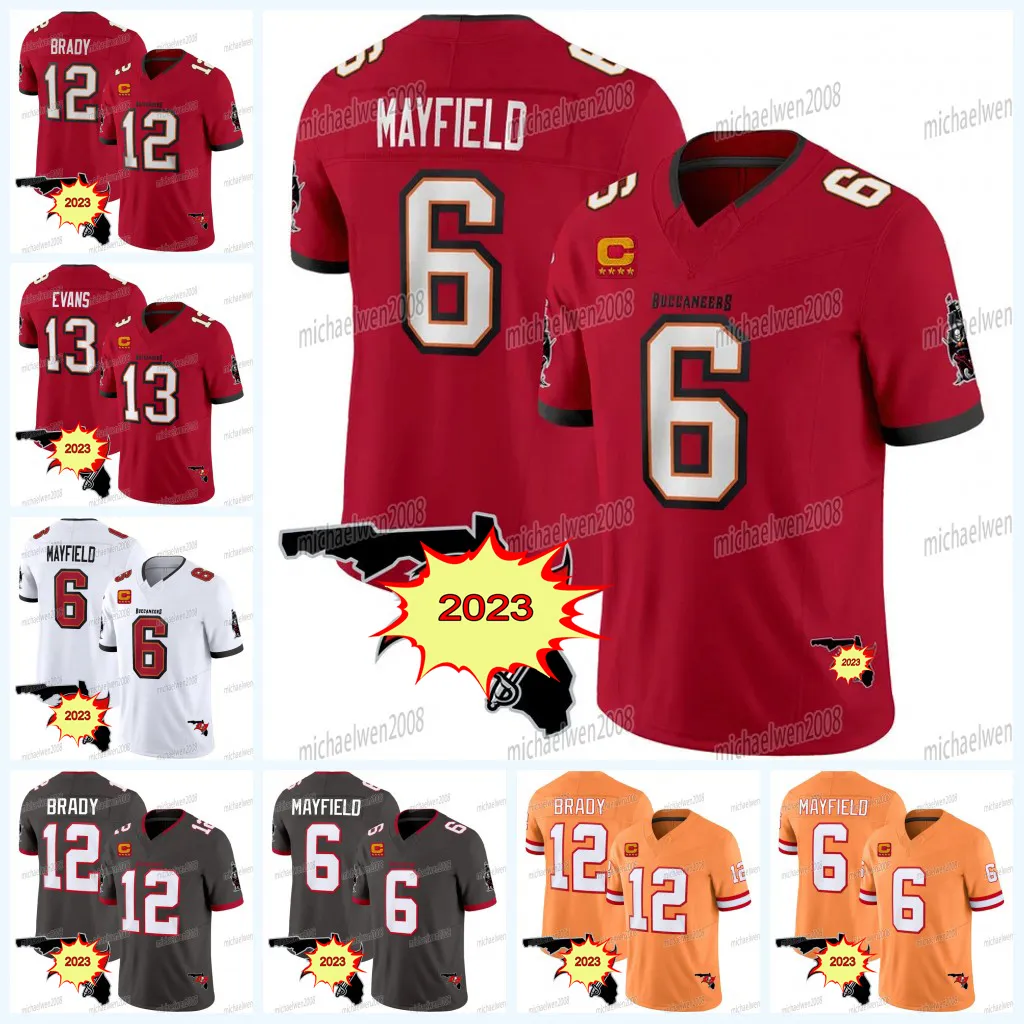 Tom Brady Baker Mayfield Buccaneers Mike Evans Football Jersey Chris Godwin Devin White Rob Gronkowski Lavonte David Vita Vea Antoine Winfield Jr. Tristan Wirfs