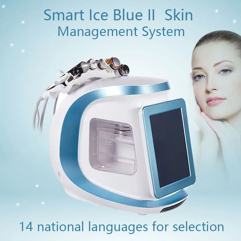 Smart ICE BLUE Tratamiento para el acné Microdermoabrasión Cuidado de la piel facial Purificación de la piel limpia Oxígeno Hidrodermoabrasión facial Máquina reafirmante de la piel