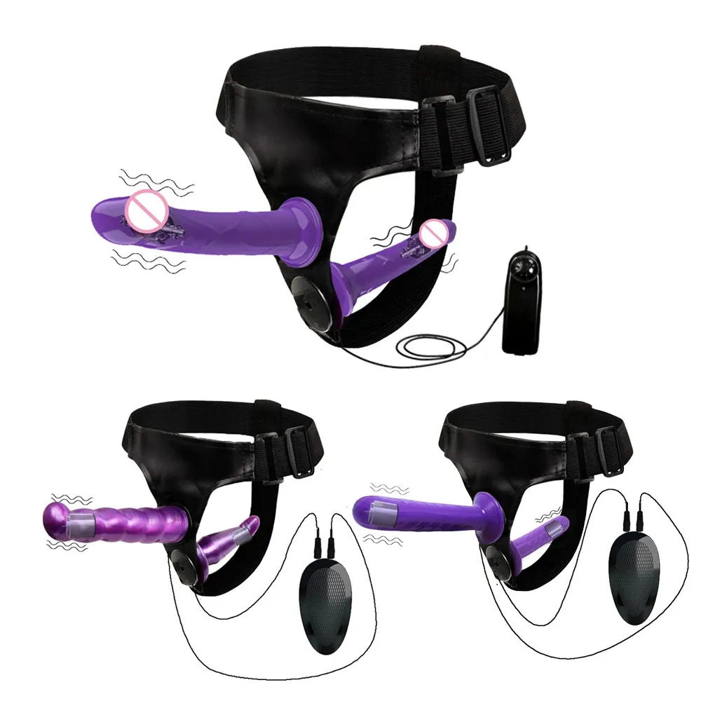 Sele strap-on 2 vibration realistiska dildos anal g-spot stimulering prostata massager vuxna sex leksaker för kvinnor par lesbiska 240117