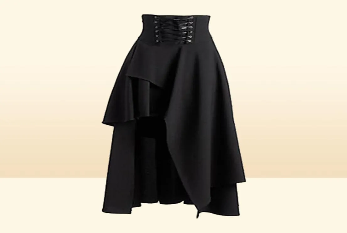 Skirts Medieval Woman Vintage Gothic Skirt Pirate Halloween Costume Renaissance Steampunk High Waist3701048