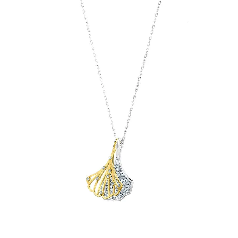 Swarovskis ketting ontwerper luxe mode dames originele kwaliteit nieuwkomers zwaluw ginkgo blad tweekleurige holle esdoornblad kraag ketting als cadeau voor vriendin