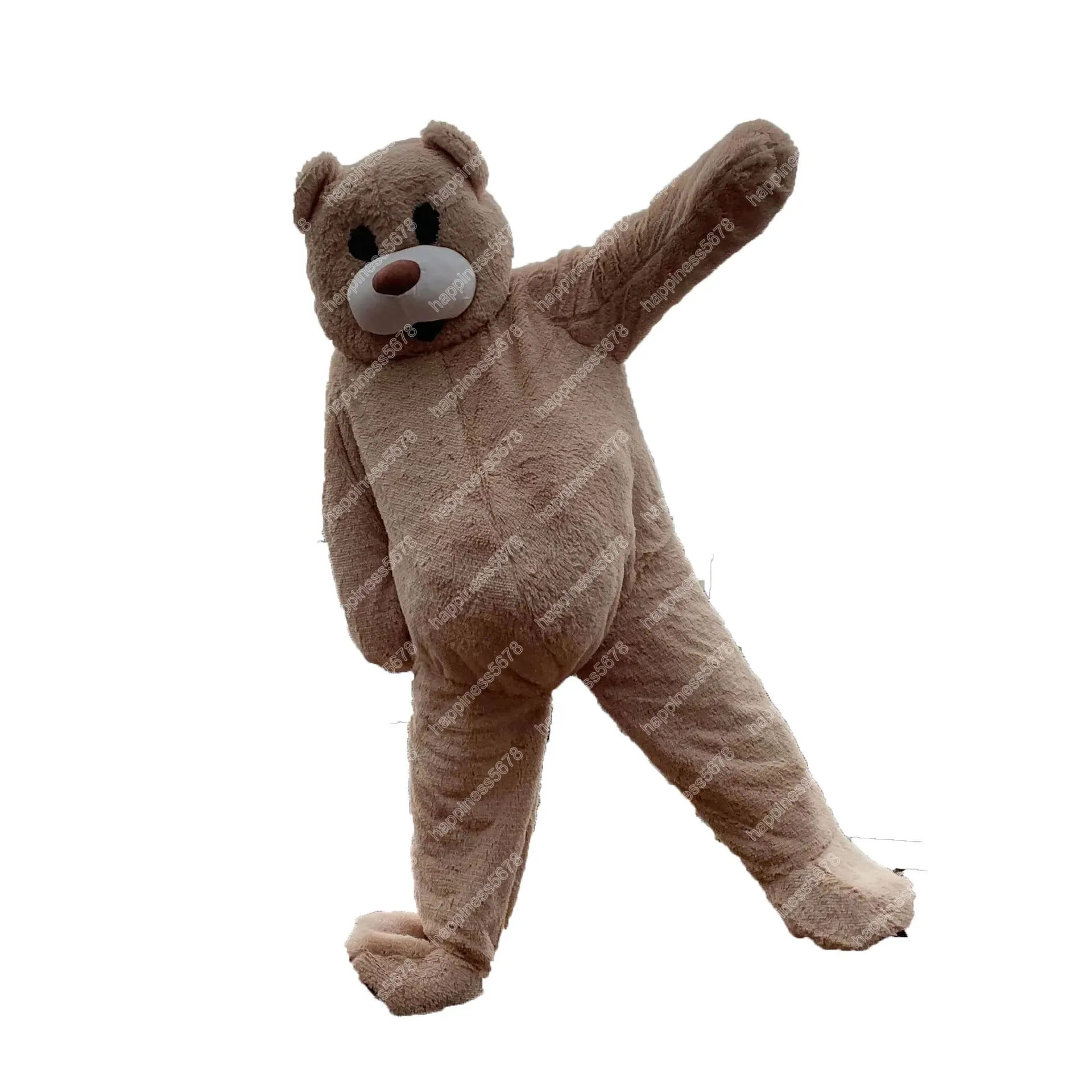 Costumes de mascotte d'ours en peluche marron, tenue de personnage de dessin animé, costume de carnaval, taille adulte, Halloween, fête de noël, costumes de carnaval