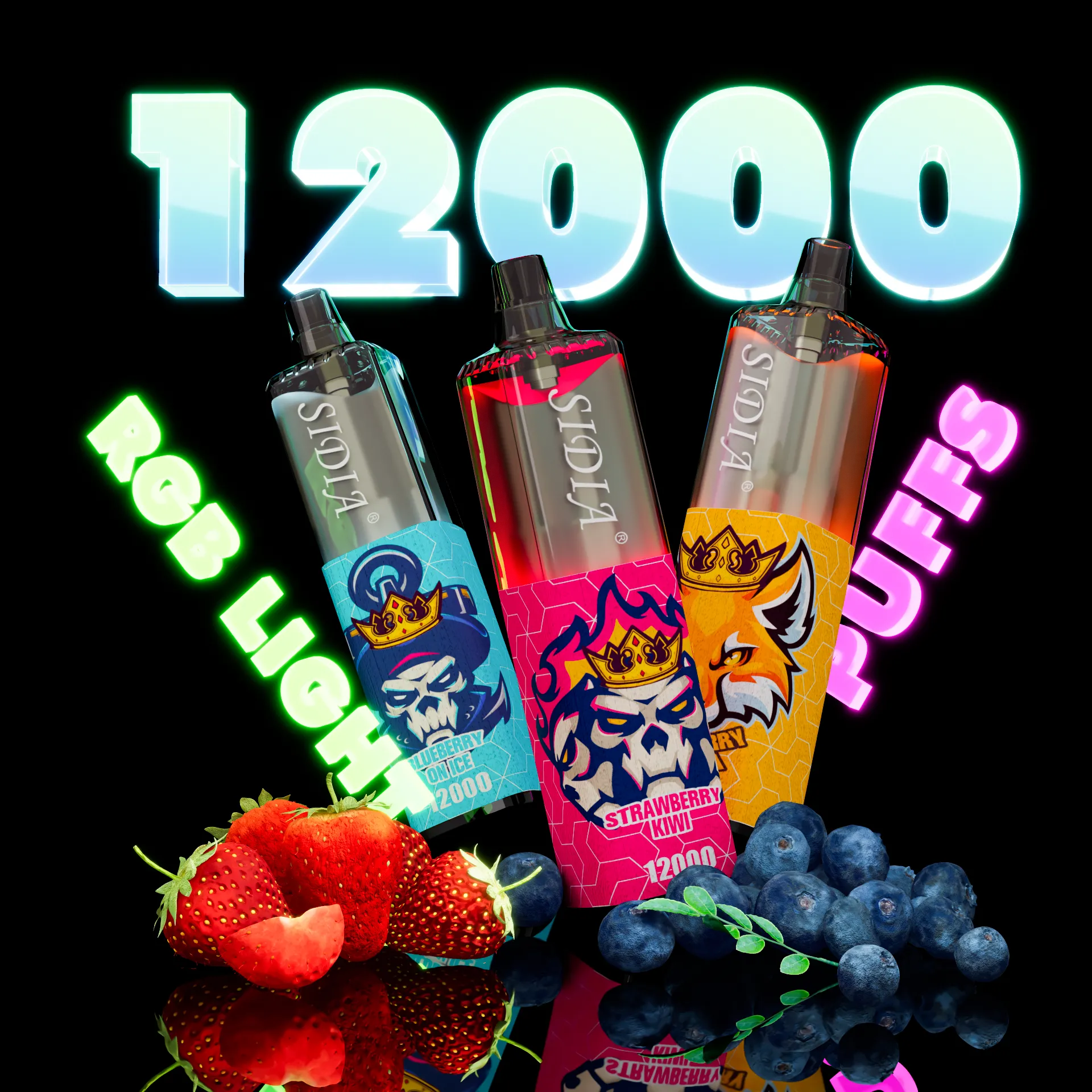 Gratis frakt 2024 Nya ankomster Sidia Puff 12000 engångsvapspen POD -enhet Puff 12K uppladdningsbar valfri E -cigarett