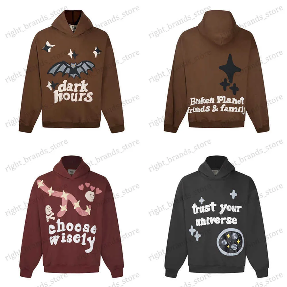 Sweats à capuche pour hommes Sweatshirts Frog Drift Broken Planet Streetwear Mousseux Coton Tendance Lâche Surdimensionné Velours Vêtements Hauts Sweat Pull À Capuche Pour Hommes T240118