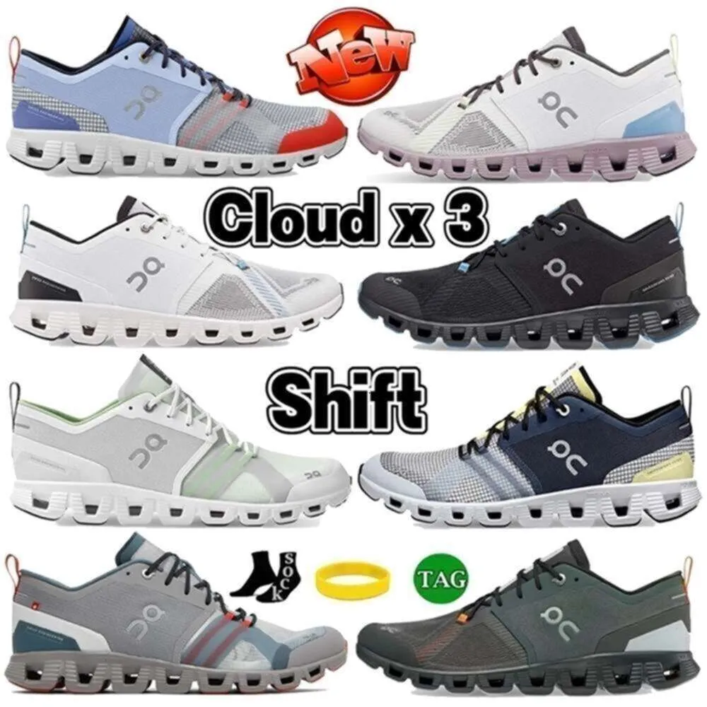 Scarpe da uomo Running Donna On x 3 Shift Shoe Moda Heather Glacier Niagara White Heron Nero Niagara Sport Sneakers Uomo Mesh Low Runner Outdoor Scarpe da ginnastica piatte