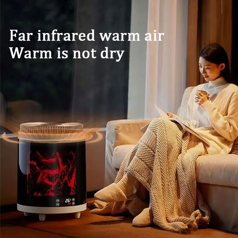 Electric Heating Household Bathroom Hot Air Fan Electric Heater Fan Simulated Flame Heater Fireplace Heater