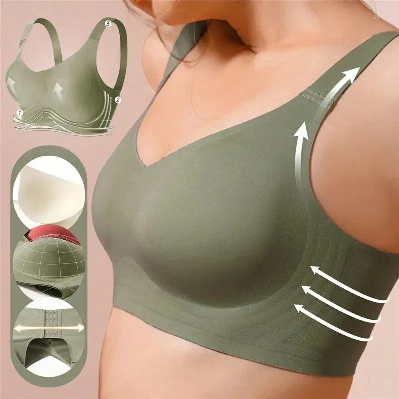 Reggiseno push up da donna per abbigliamento da yoga per reggiseni doppi per seno piccolo, biancheria intima sexy in silicone