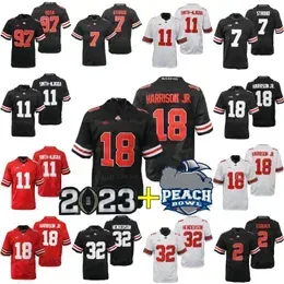 2023 Playoff Peach Bowl Ohio State Buckeyes Football Jersey College C.j. Stroud Henderson Jaxon Smith-njigba Marvin Harrison Jr.