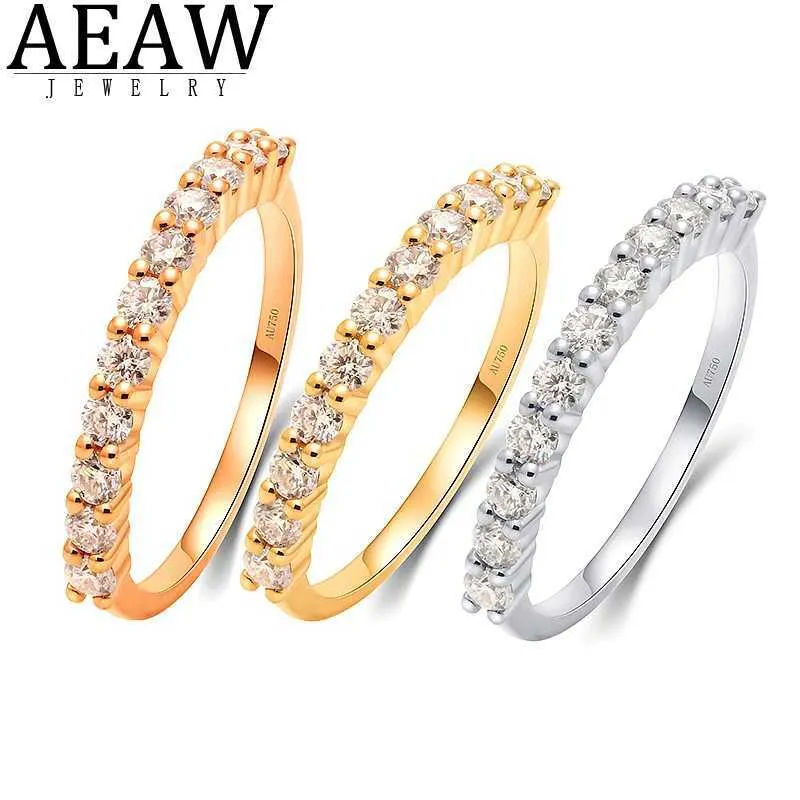 حلقات الفرقة AEAW 14K GOLD GOLD ROPBLE RFOR CVD HPHT LAB GROWN DAIMOND SOLITAIRE RMATCHHALF ETERNITY WEDDBAND J240118