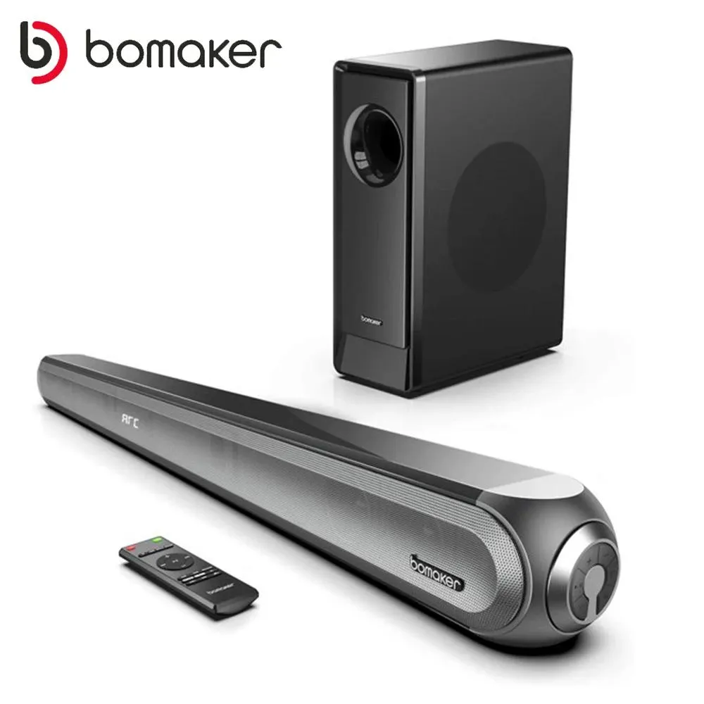 SoundBar Bomaker 240W 2.1 TV Soundbar Högtalare Hemmaater Bluetooth -högtalar Subwoofer Dolby 3D Surround Sound System Soundbar -högtalare