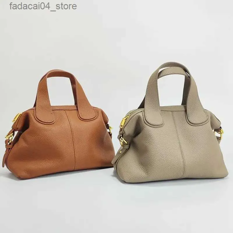 Sacs à provisions Sacs en cuir véritable pour femmes mode grande capacité Bolsas Crossbady Bolsos Mujer sacs à main multifonctions sac à poignée supérieure rétro Q240118