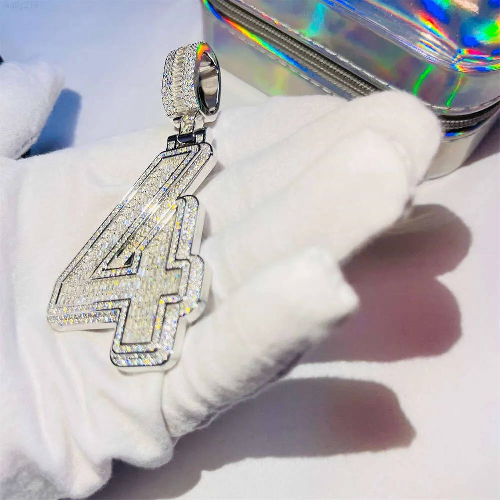 Custom High Quality Iced Out Hip Hop Model Clearance 925 Silver Jewelry Name Letter Pendant 10K 14K Gold