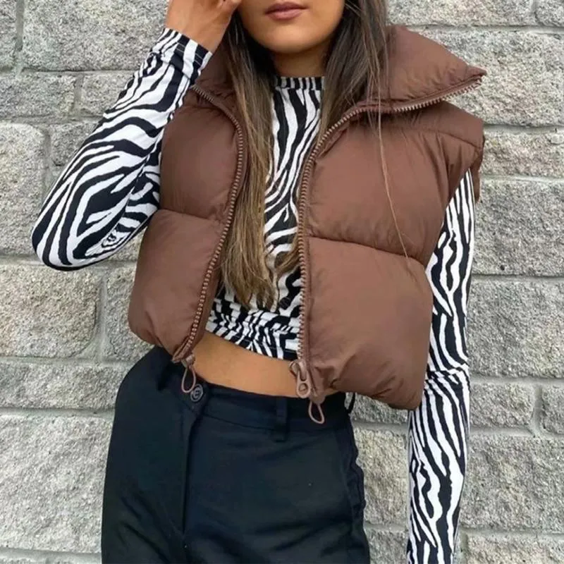 Kamizelki damskie kamizelki kamizelki golf gości zwykły puffer ciepła bawełniana kamizelka kurtka bez rękawów elegancka kobieta zimowa gilet