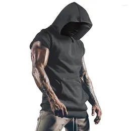 Men`s Hoodies Summer Sport Causal Sleeveless Personalized Casual Sports Vest Outdoor Fitness Solid Color Hoodie Shirts For Men