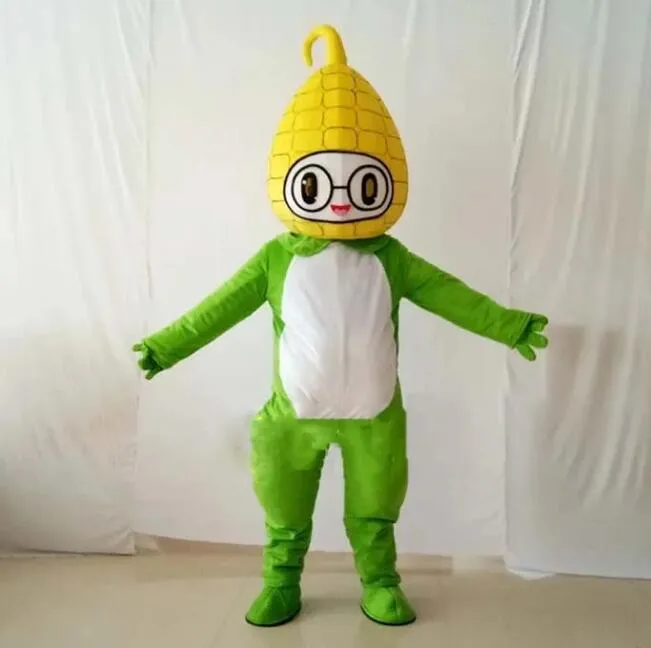 ハロウィーンコーンマスコットコスチューム最高品質の野菜テーマキャラクターカーニバルユニセックスアダルト衣装クリスマスバースデーパーティードレス