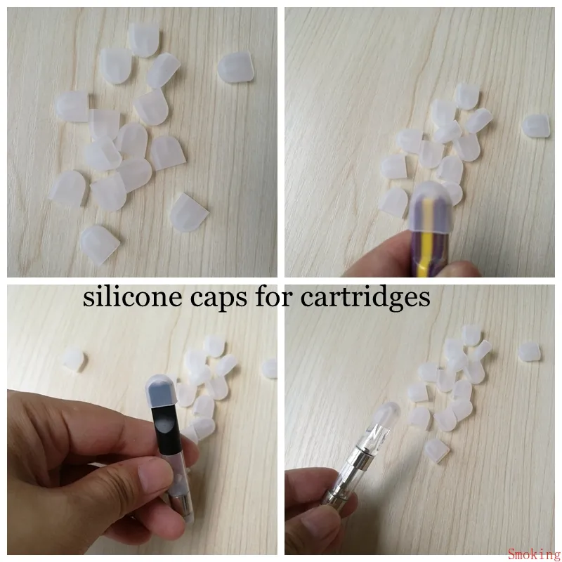 Cartridges silicone caps for thick oil atomizer 510 tank o pen rubber dust cover disposable cap for flat drip tips th205 CE3 DHL