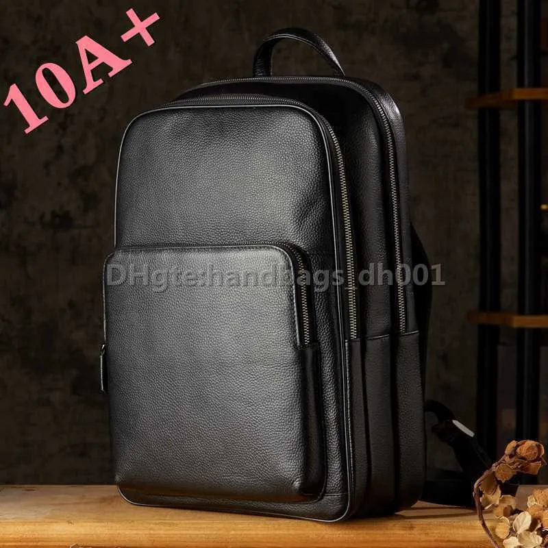 10A + sac de haute qualité couche ordinateur fait à la main véritable grand cuir moto hommes peau de vache sac à dos capacité sac décontracté haut d'affaires équitation