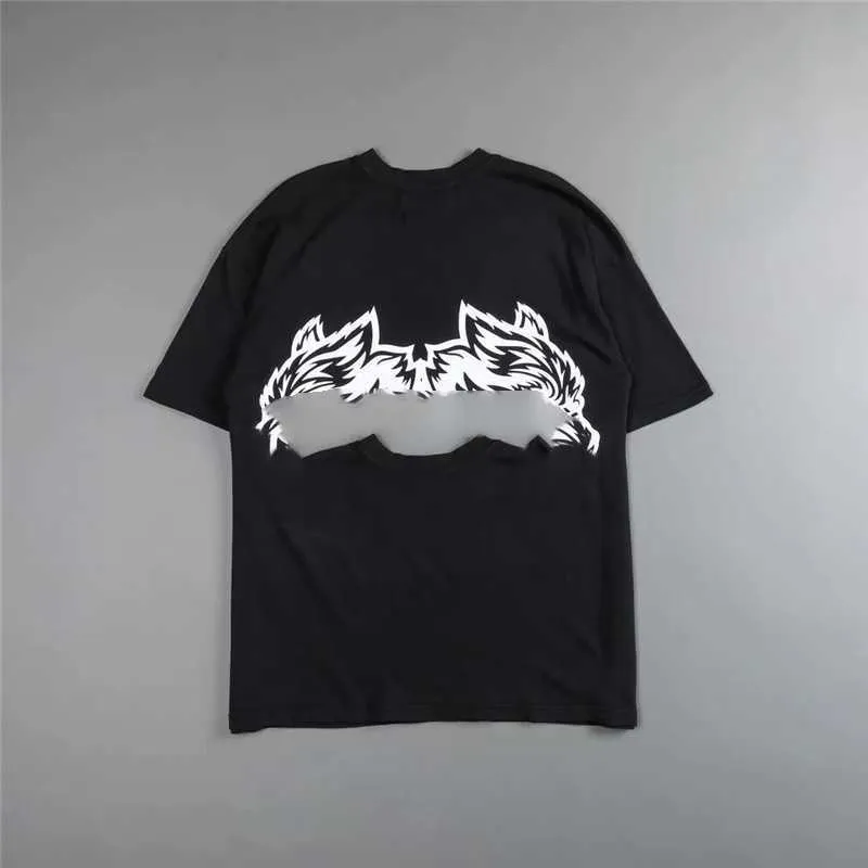 Darcsport Классическая свободная футболка с короткими рукавами и принтом головы волка из чистого хлопка в стиле хип-хоп, круглый вырез