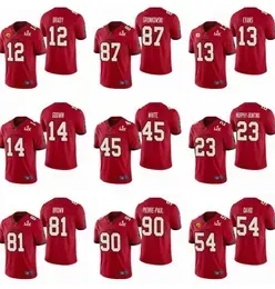 Jersey 12 Tom``Brady 87 Rob``Gronkowski 13 Evans 14 Godwin ``Bay``Buccaneers`` Men Red Limited Football