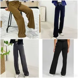 Yoga Lady Jogging Wide Leg Outdoor Loose Fitting Mid Rise Sport Bell Bottoms Perfectly Oversized Training Flared Straight-Leg Trousers Casual