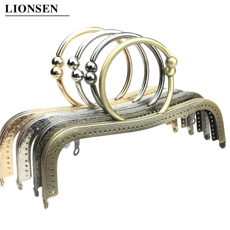 Lionsen 2PCS 22cm Metal Purse Frame Kiss Clasp Lock Ring Handle M Shape for DIY Bag Accessory 240117