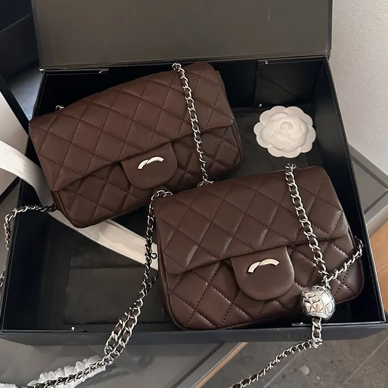 Two Sizes Women Flap Shoulder Bag Leather Diamond Plaid Luxury Handbag Silver Hardware Adjustable Chain Designer Bag Crossbody Coin Purse Suitcase Card Holder