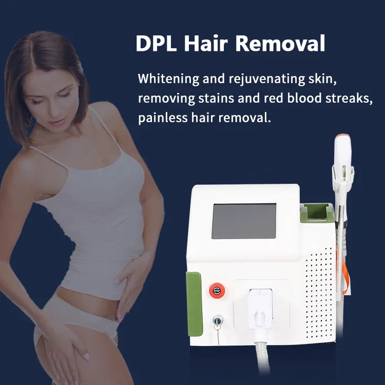 4 våglängd DPL -laserhårborttagning Pulsljus Energi Permanent smärtfritt hår Ta bort DPL Acne rynkabehandling E Lätt kroppshårborttagare