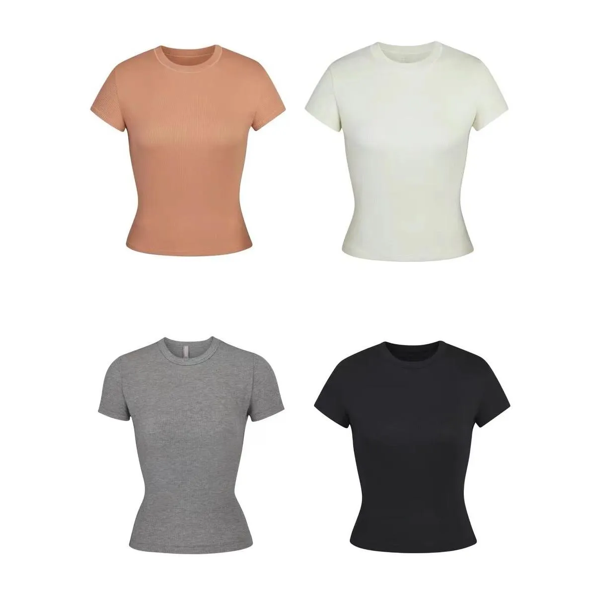 Damen T-Shirt Damen T-Shirts Skims Top T-Shirt Kurzarm Stretch Slim Round Neck Base Drop Delivery Bekleidung Damenbekleidung Wom Dherx