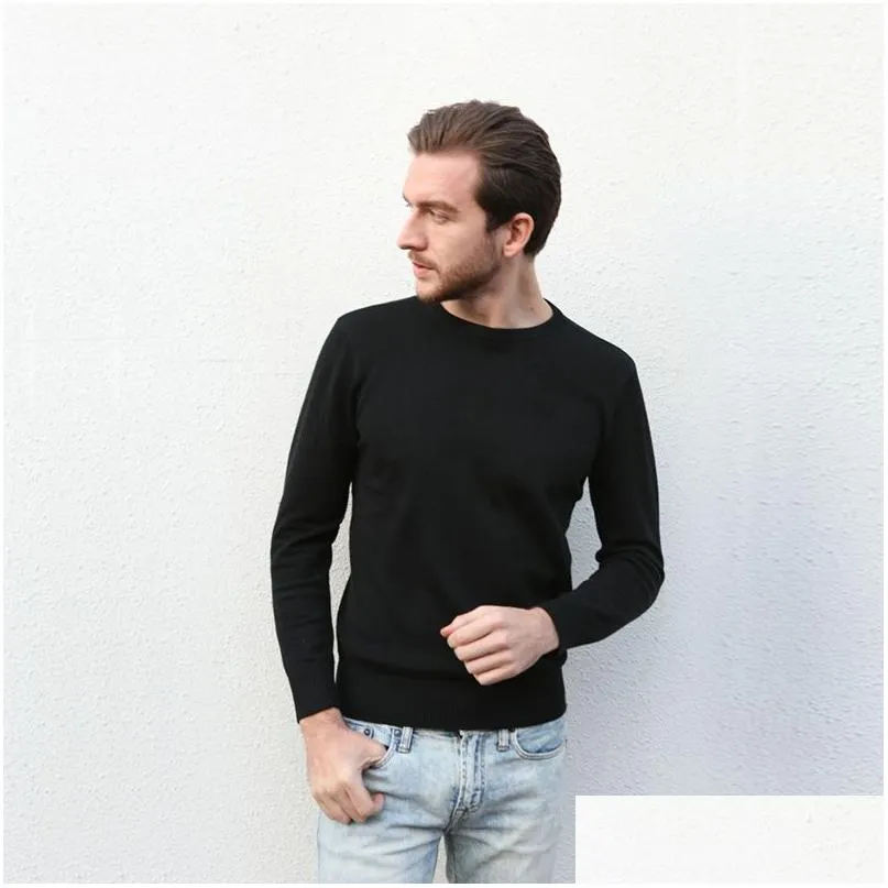 Męskie swetry hurtowe nowe najlepiej sprzedające się wysokiej klasy mody mody okrągła szyja męska marka sweter 100% bawełniany dostawa na kroplę appa Dhu7p
