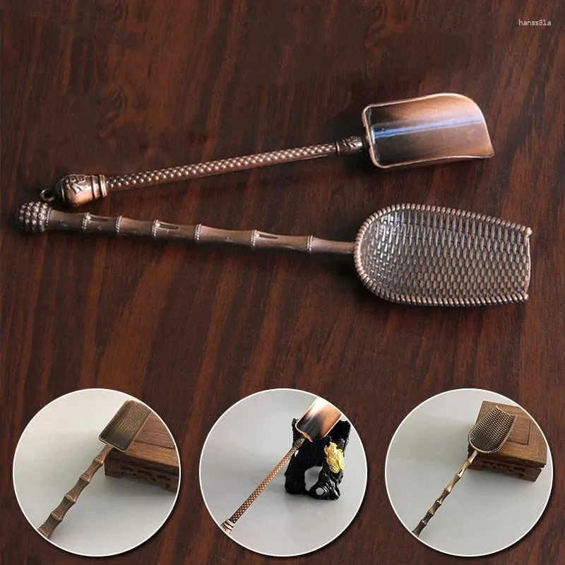 Tea Scoops Vintage Metal Kaşık Çin Scoop Style Kürek Şekli Kahve Töreni Mutfak Mutfak Aksesuarları